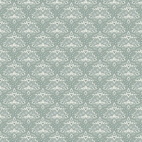 (S) French Country Medallion Ogee Pretty Soft Sage and Cream Modern Damask