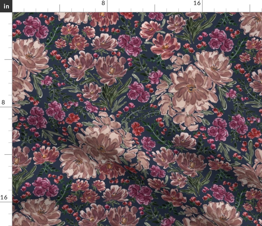 Large - Sierra Florals - Bold Navy