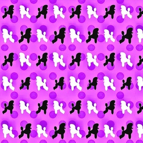 Purple Poodle Polka Dots 