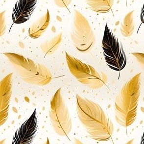 Black & Gold Feathers - small