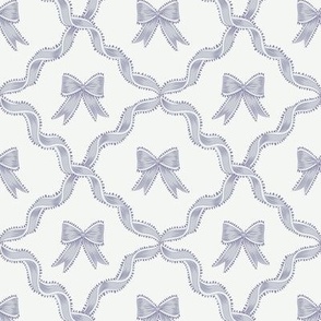 Small Benjamin Moore Spring Purple Bows and Misty Memories with Ribbon Diamond Trellis on Super White Background