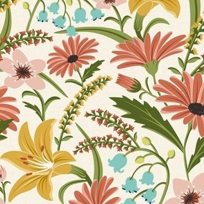 Wildflower Garden - Botanical Floral Summer Ivory Regular