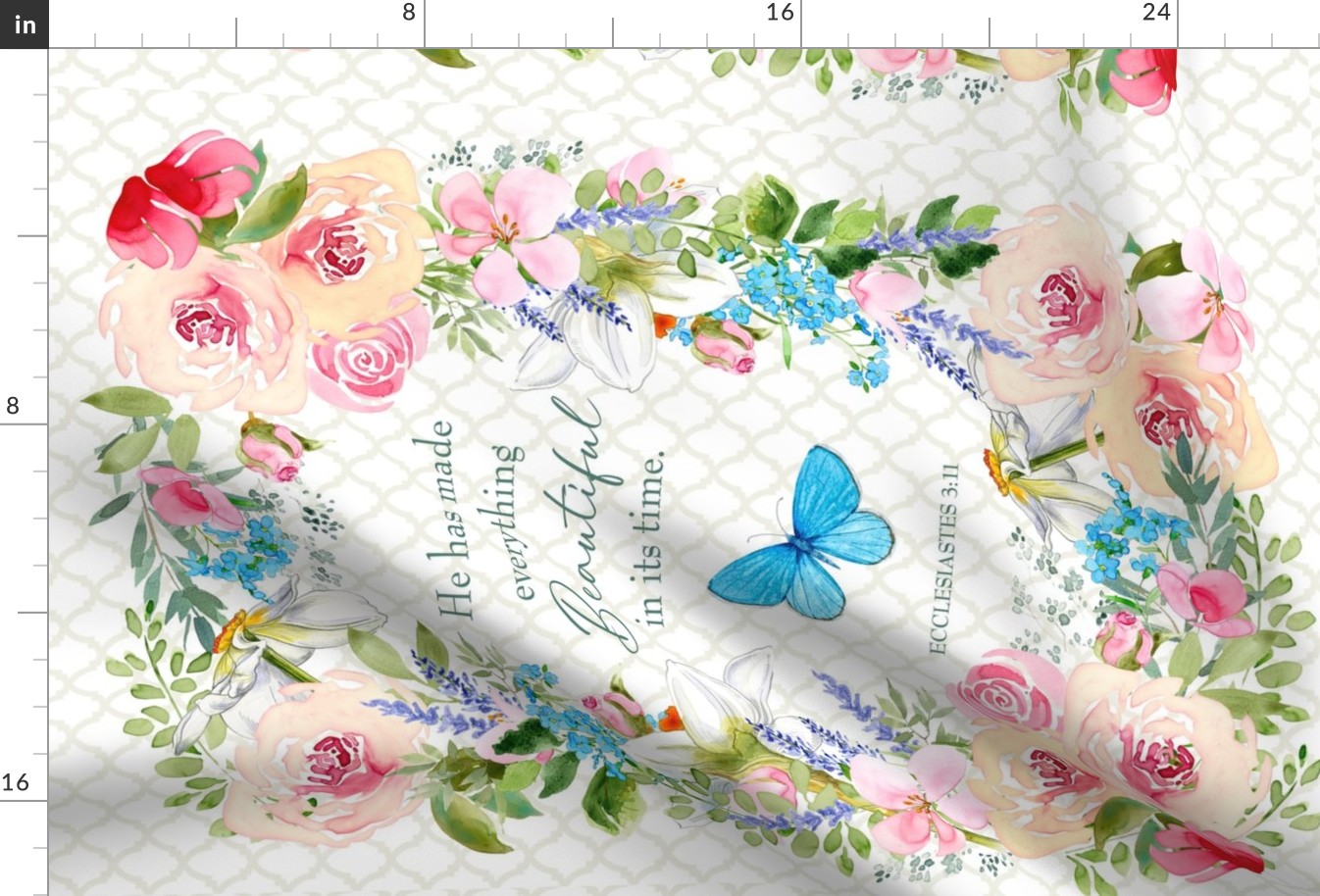  Butterfly Floral Scripture Wallhanging