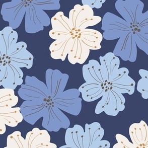 FLAT DITSY FLORAL -_Blue