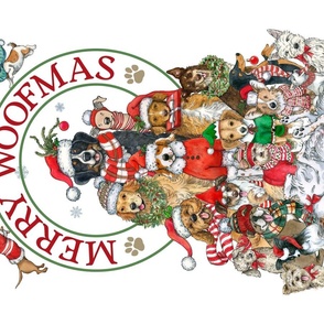 Merry Woofmas Tea Towel