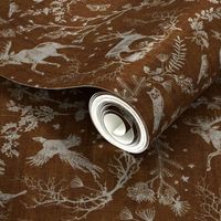 Winter Woodland Toile (tan solid/burlap) LRG