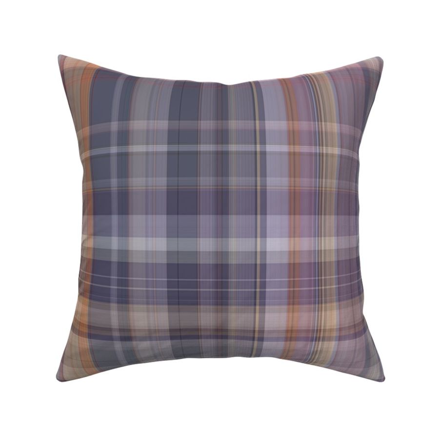 Lavender Fields Plaid - Soft Fine Line Plaid Purple Lilac Orange Yellow