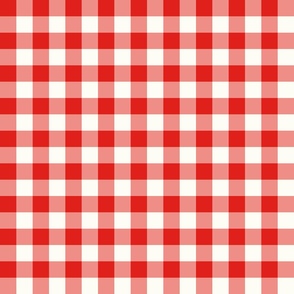 classic gingham Natural fefdf4 Fan Tan Alley Red e0201b