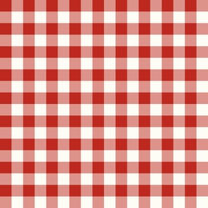 Classic Gingham Natural fefdf4 Poppy Red bd2920