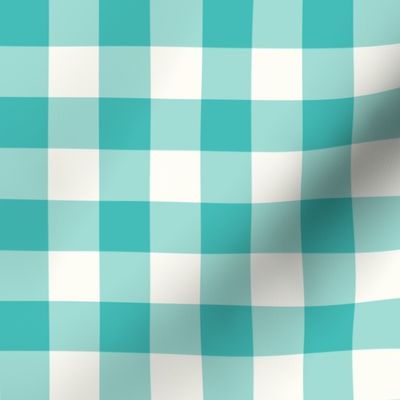 classic gingham Natural fefdf4 Teal Tone 663 44bcb7