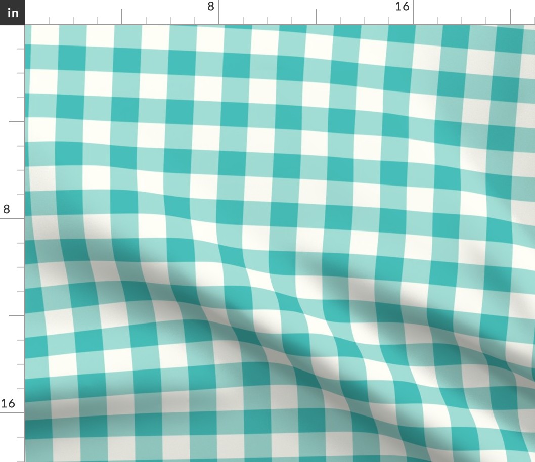 classic gingham Natural fefdf4 Teal Tone 663 44bcb7