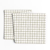 Pewter Brown Grey Watercolor Gingham - Small Scale - Buffalo Plaid Checkers Historical Sand Silver Gunmetal Smoke