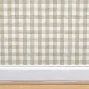 Pewter Brown Grey Watercolor Gingham - Medium Scale - Buffalo Plaid Checkers Historical Sand Silver Gunmetal Smoke