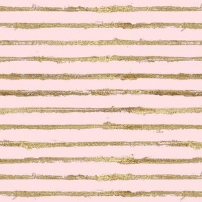 Pink Blush with Gold Brush Stroke Stripe