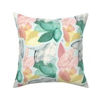 Pastel Overlapping Tropical Leaves - Large Print