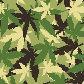 marijuana cannabis camouflage  B green large scale