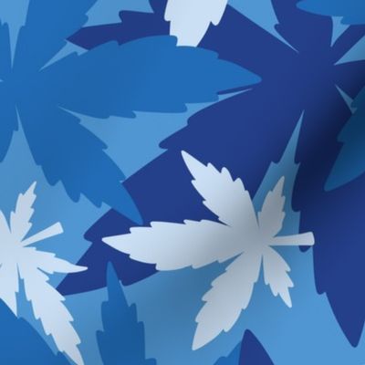 marijuana cannabis camouflage  C large scale blue