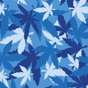 marijuana cannabis camouflage  C large scale blue