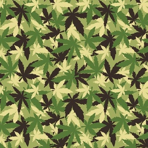 marijuana cannabis camouflage green  B medium scale