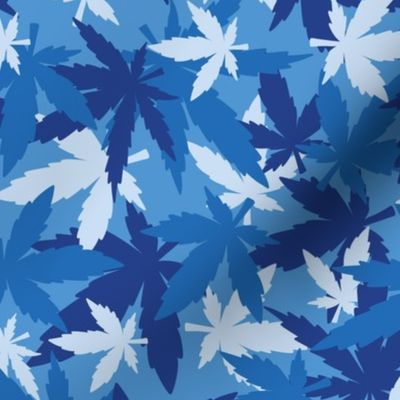 marijuana cannabis camouflage  C medium scale blue