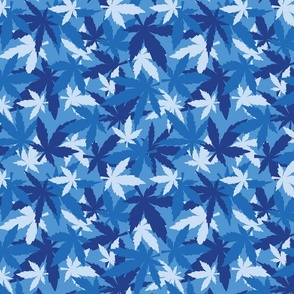 marijuana cannabis camouflage  C medium scale blue