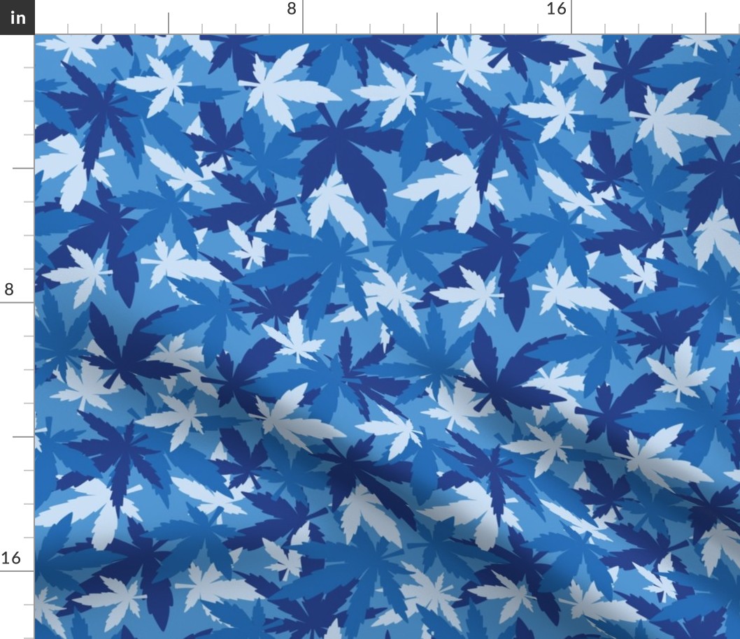 marijuana cannabis camouflage  C medium scale blue