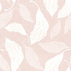 (M) Warm rose leaves floating with soft linen texture