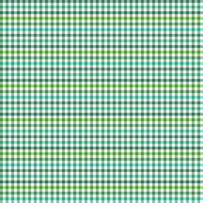Shades of Green Micro-plaid on White Background