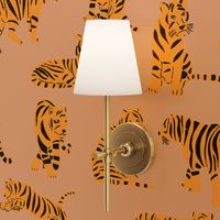 Tigers on Pink | Small Version | orange-gold and pink tiger print