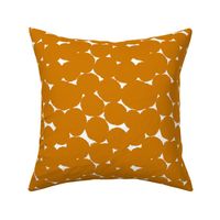 Small Desert Sun (dark orange yellow) and white Overlapping Abstract Polka Dots - Orange brown White Geometric - Modern Graphic artistic brush stroke spots - Minimal Trendy Scandi Style Circles