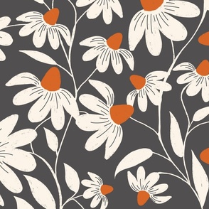 Floriography - White Coneflower - Charcoal