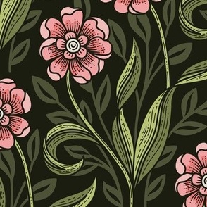 3038 C Large - arts and crafts  florals