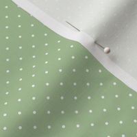 Swiss Dots white on moor green - micro scale