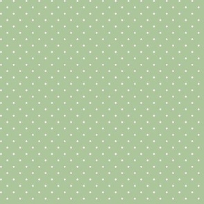 Swiss Dots white on moor green - micro scale