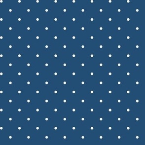 Swiss Dots white on navy - tiny scale