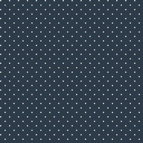 Swiss Dots white on dark navy grey - micro scale