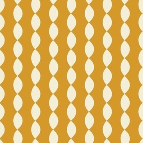 Vertical Leaf Stripes // medium print // Pearl White on Golden Marquee