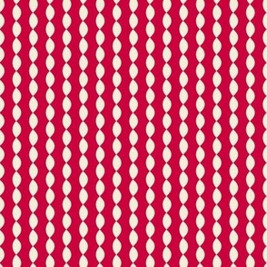 Vertical Leaf Stripes // small print // Pearl White on Cabaret Crimson