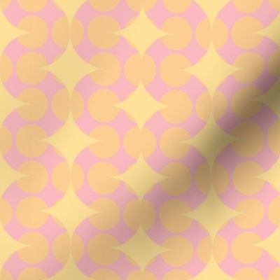 mod curly wavy stripe polka dot peachy pink gold yellow modern geometric kitchen wallpaper home decor