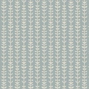 Stripes and leaves in cream and blue