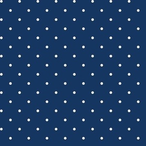 Swiss Dots white on night sky navy - tiny scale