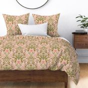 Floriography - Light - William Morris Inspired  - Clematis, Magnolia, Ivy, Edelweiss, Daffodils - Large Scale