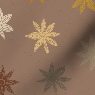 star anise in earth tones | large