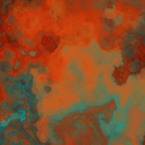 red, orange and turquoise abstract