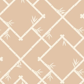 Bamboo Chinoiserie Lattice in Neutral + Bone