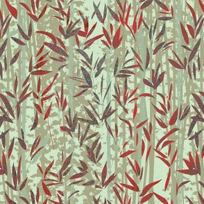Bamboo forest green red