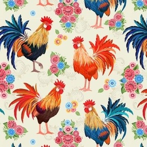 Floral chickens