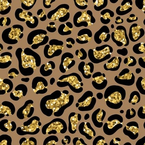 Brown Glitter Glam Leopard Cheetah