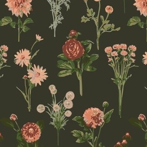 Floriography - moody floral green