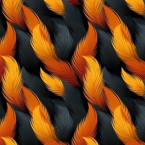 Black & Orange Feathers - small